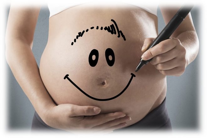 рисунок на животе беременной
