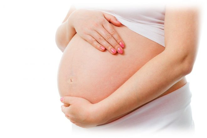 живот беременной женщины